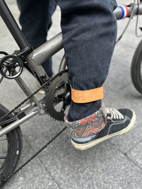 Leather Pant Strap for Brompton Bicycle